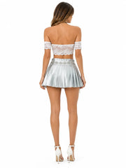 Detachable Off Shoulder Lace Boned Corset Top