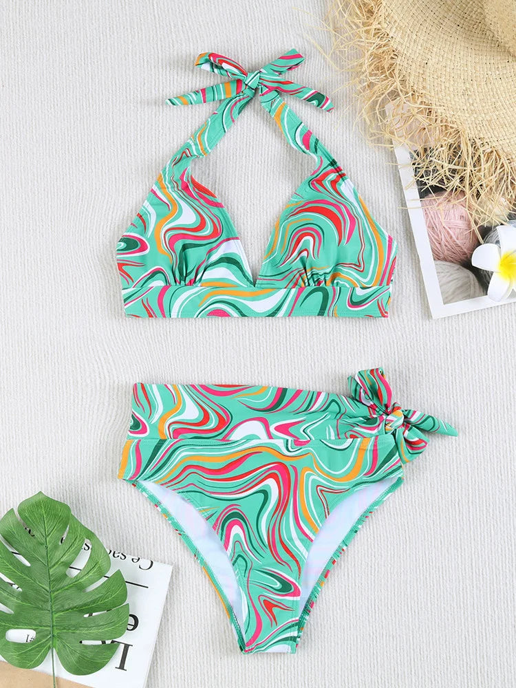 Vintage High Waist Bikini Set