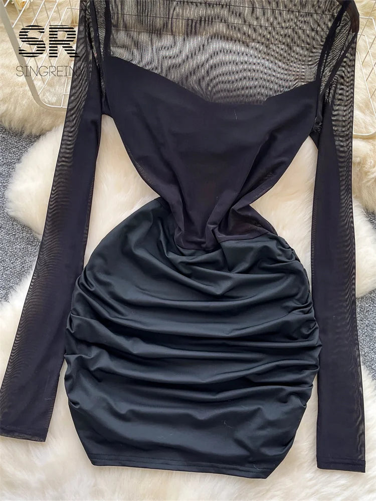 Mesh Sexy Bodycon Dress