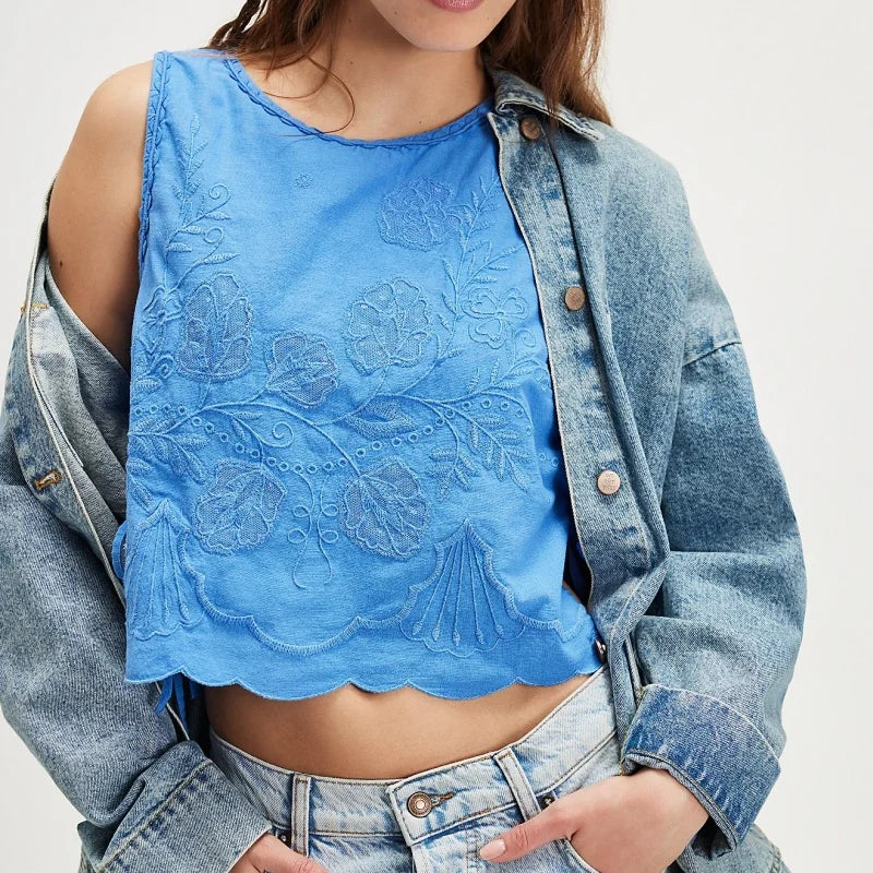 Y2K Tie Side Tank Tops