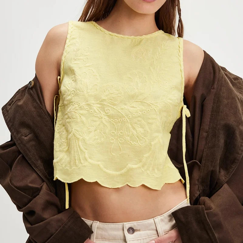 Y2K Tie Side Tank Tops