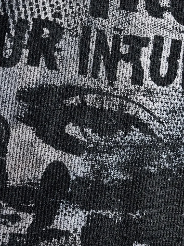 Grunge Punk Tie Dye Eye Letter Graphic Tank Top