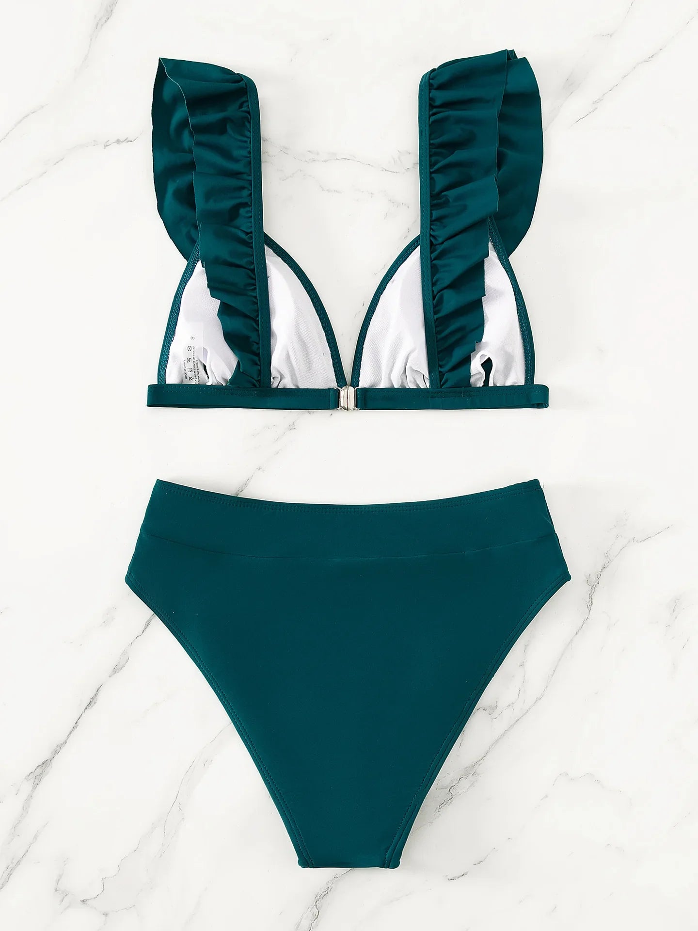 Sexy Ruffles V Bra Push Up Bikini Set