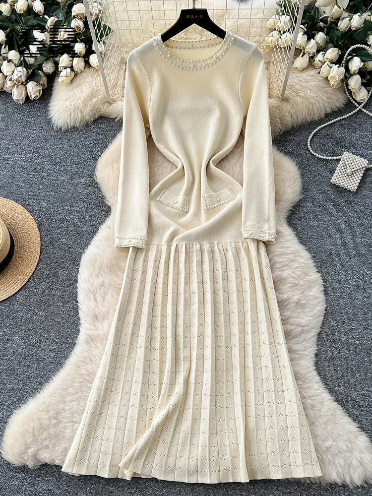 Winter Elastic Long Knitted Dress