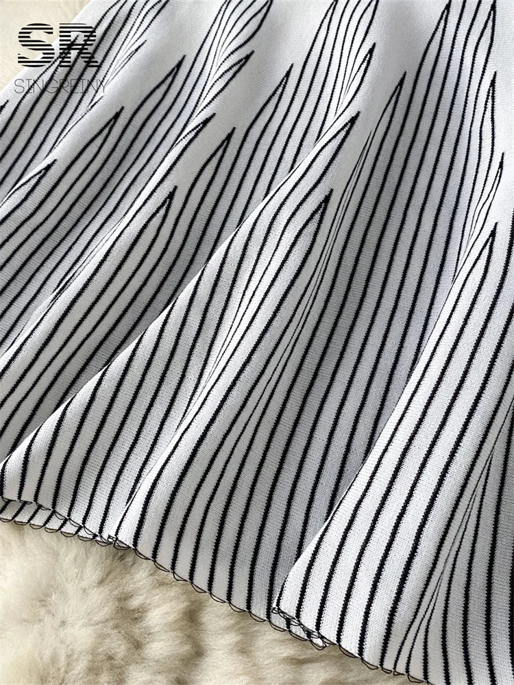 Basic Stripe Knitting Dress
