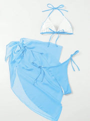 Sexy Mesh Skirt 3 Piece Bikini Set
