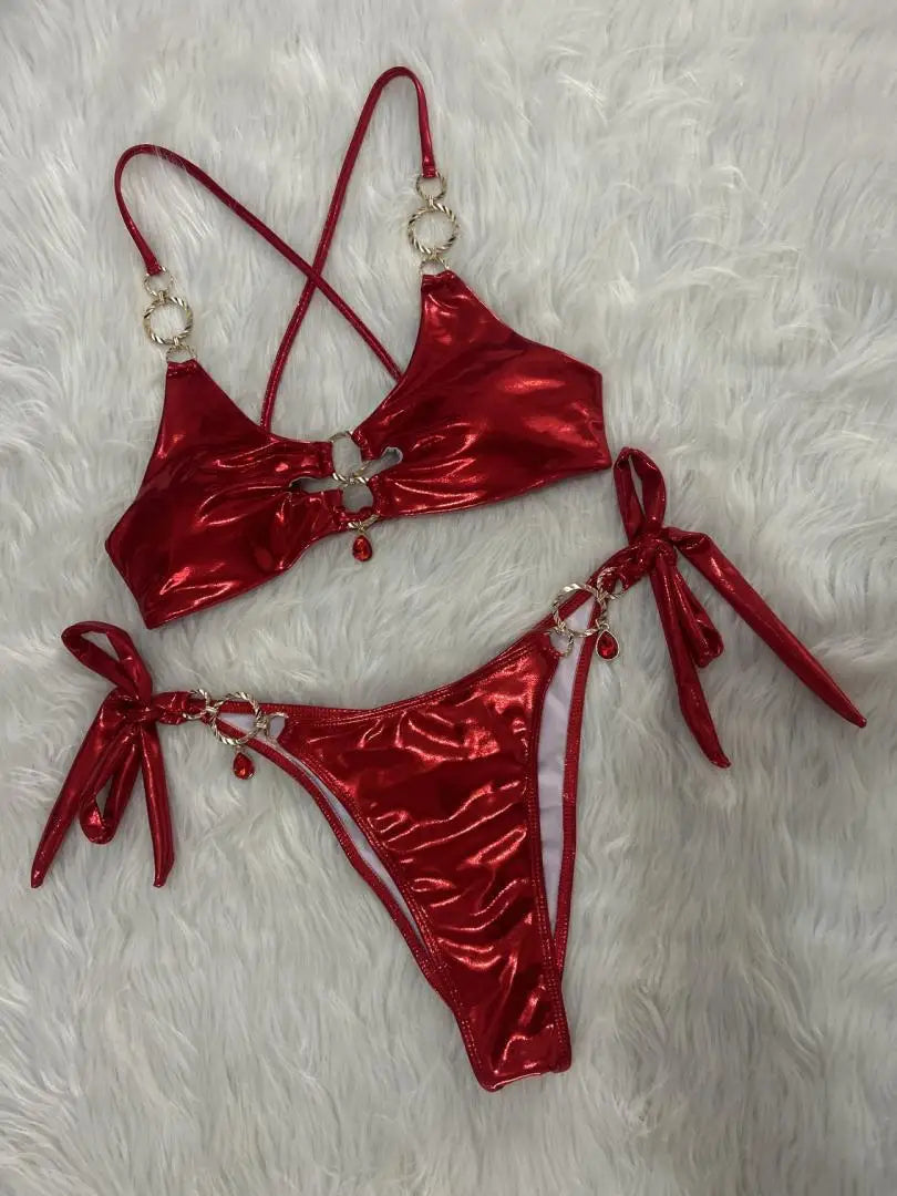 Luxury White Gold Bikini Set