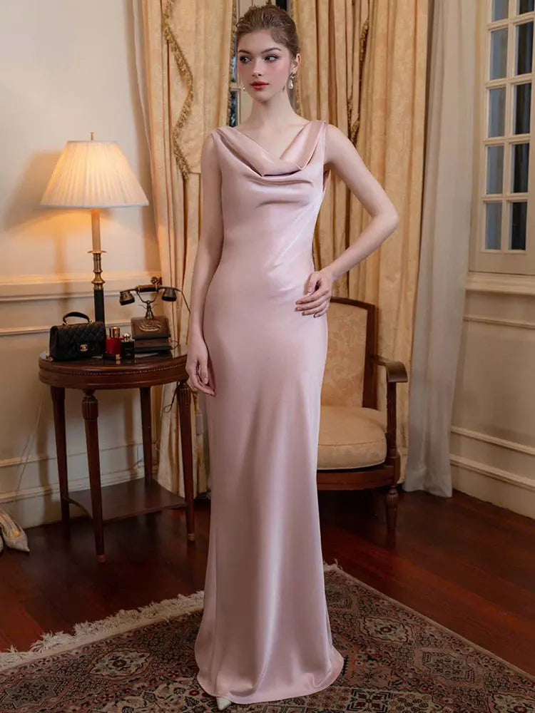Satin Elegant Maxi Evening Dress