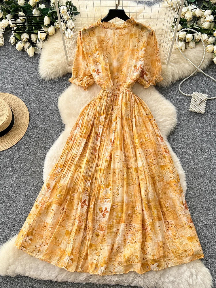 Romantic Holiday Floral Dress