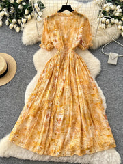 Romantic Holiday Floral Dress