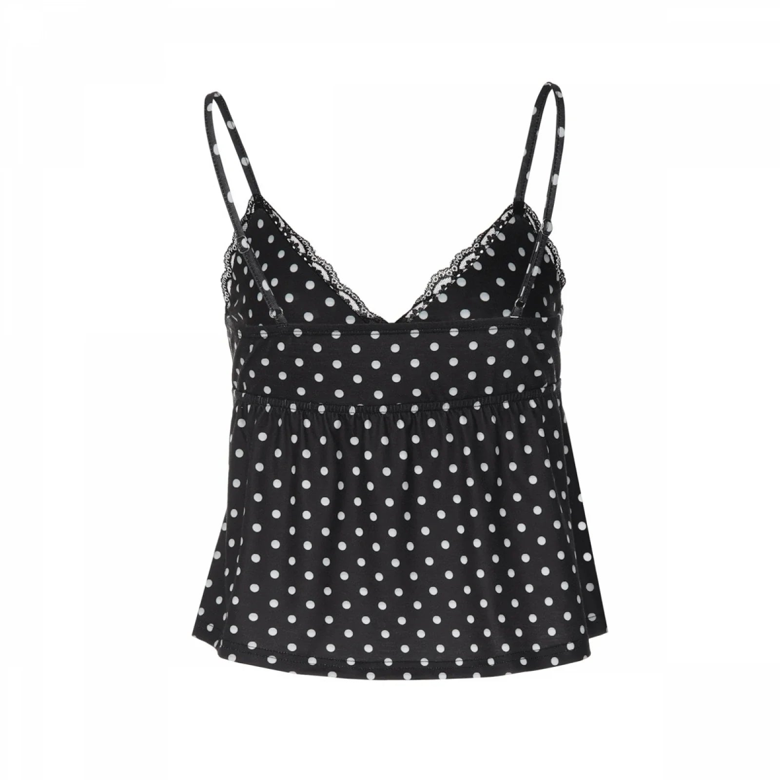 V-Neck Sequin Lace Trim Tank Tops
