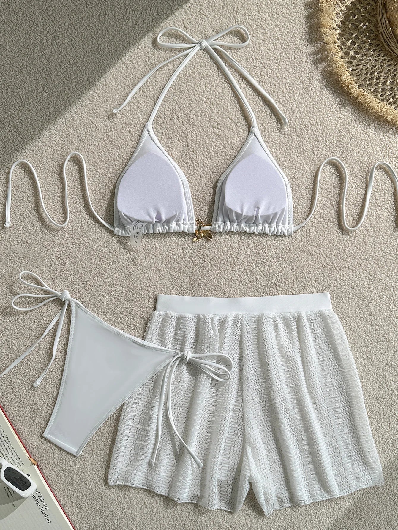 Sexy Black Mesh Cover Up Bikini Set