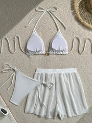Sexy Black Mesh Cover Up Bikini Set