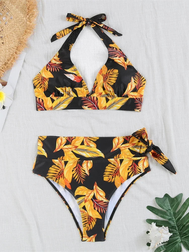 Vintage High Waist Bikini Set