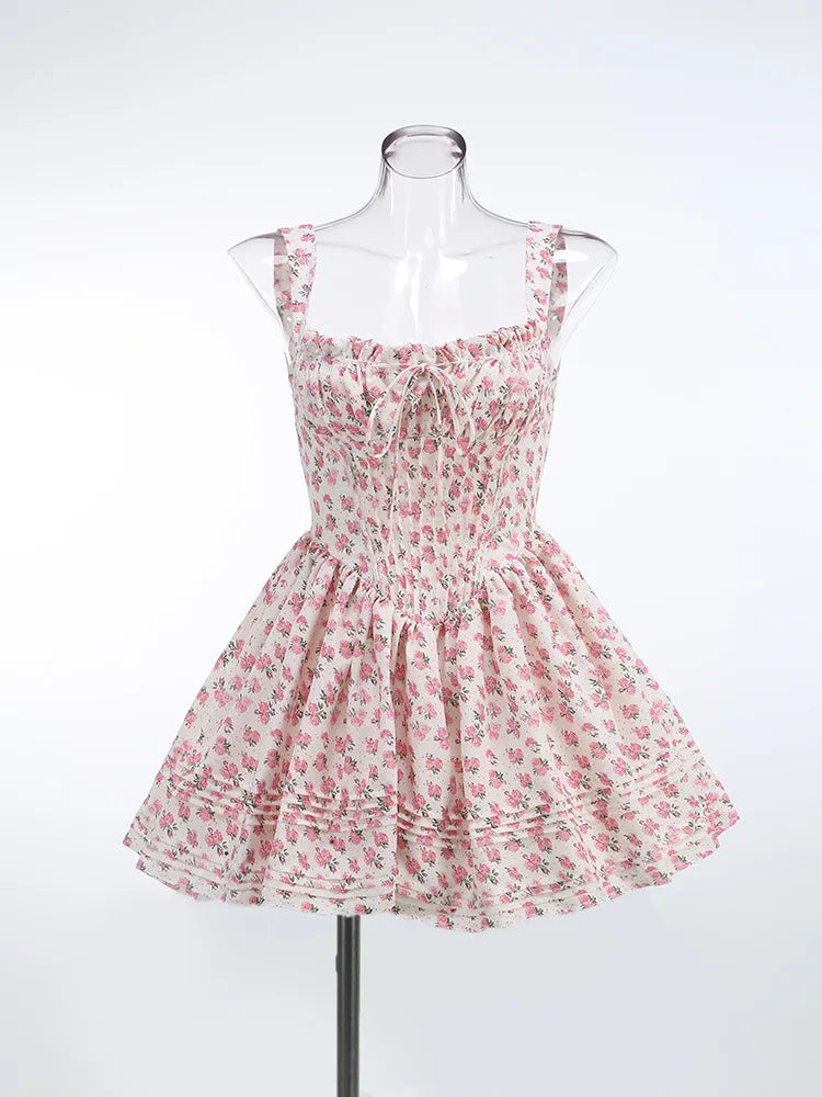Boho Inspired Floral Print Mini Dress