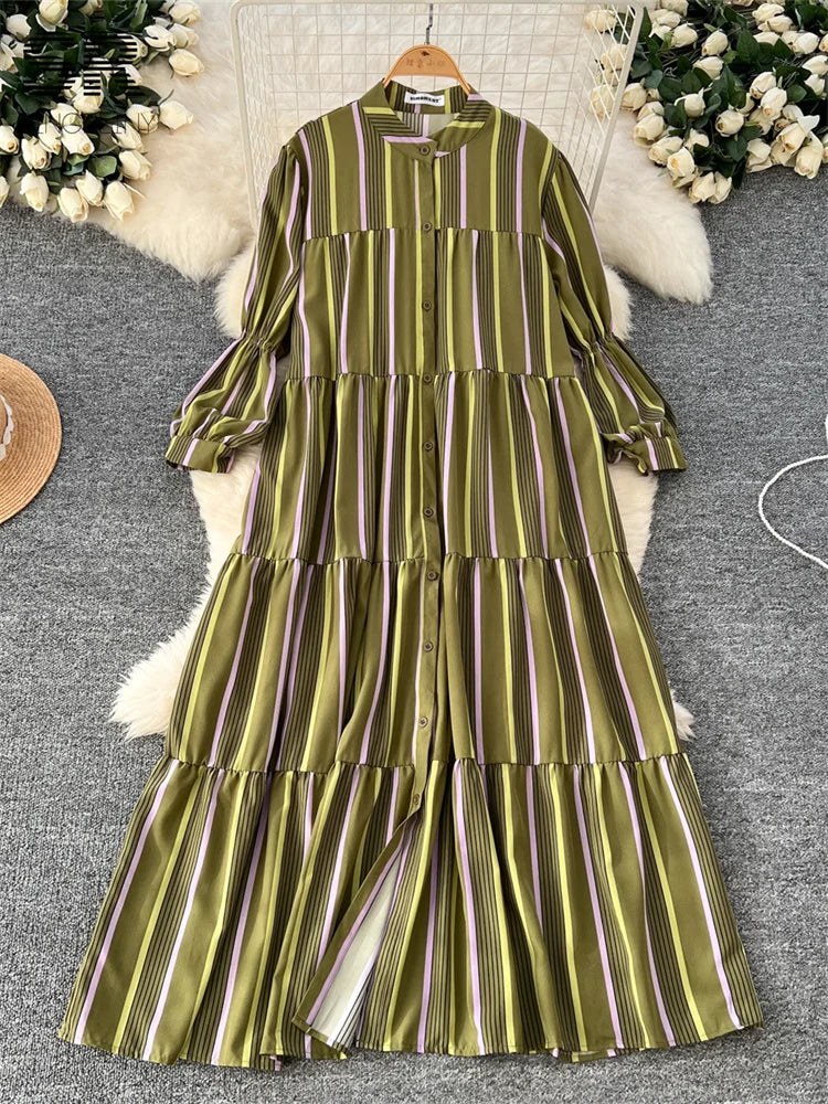 Vacation Striped Loose Dress