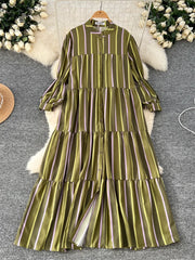 Vacation Striped Loose Dress