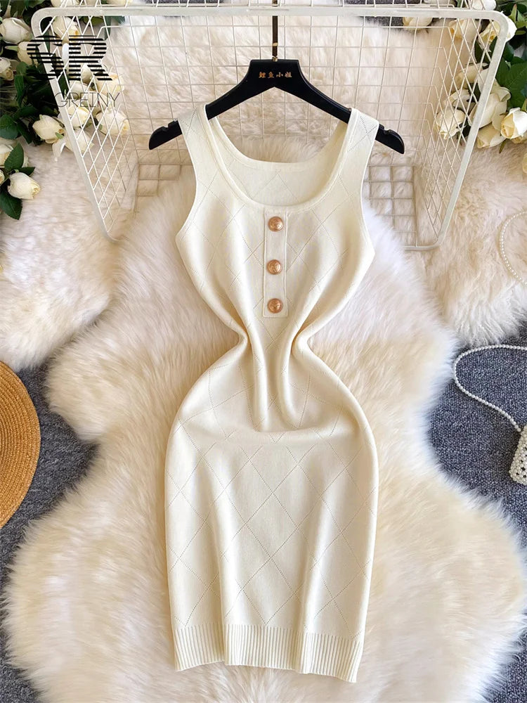 Argyle Knitted Simple Dress