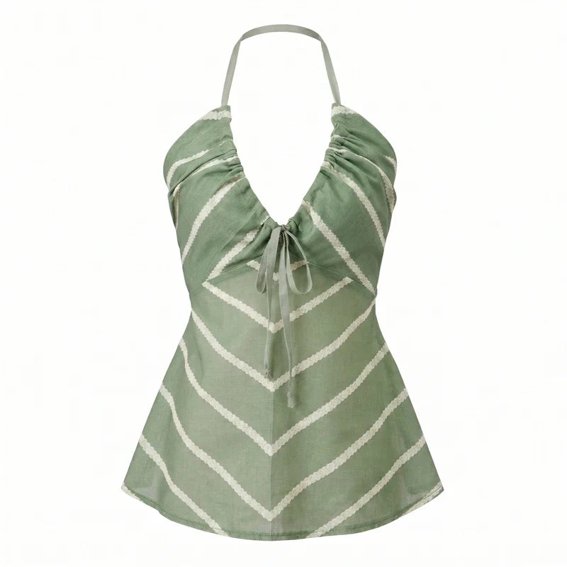 Chevron Striped Halter Cami Top