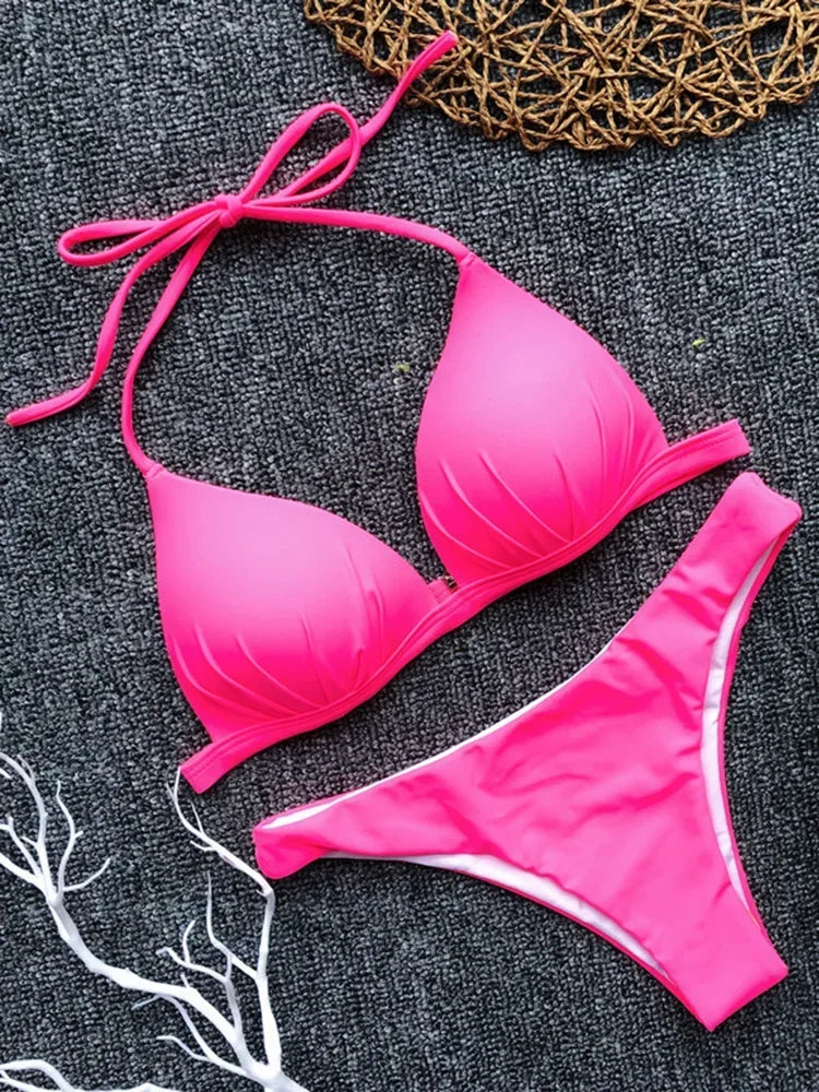 Halter Bra Cup Bikini