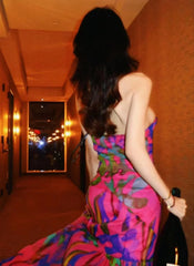 Retro Printed Long Dress