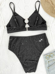 Glitter Sparkling Cut Out Female Swimsuit