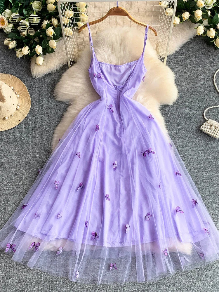 3D Butterfly Mesh Dress