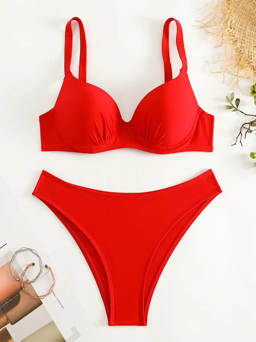 Underwired Bra Cup Brazilian Bikini