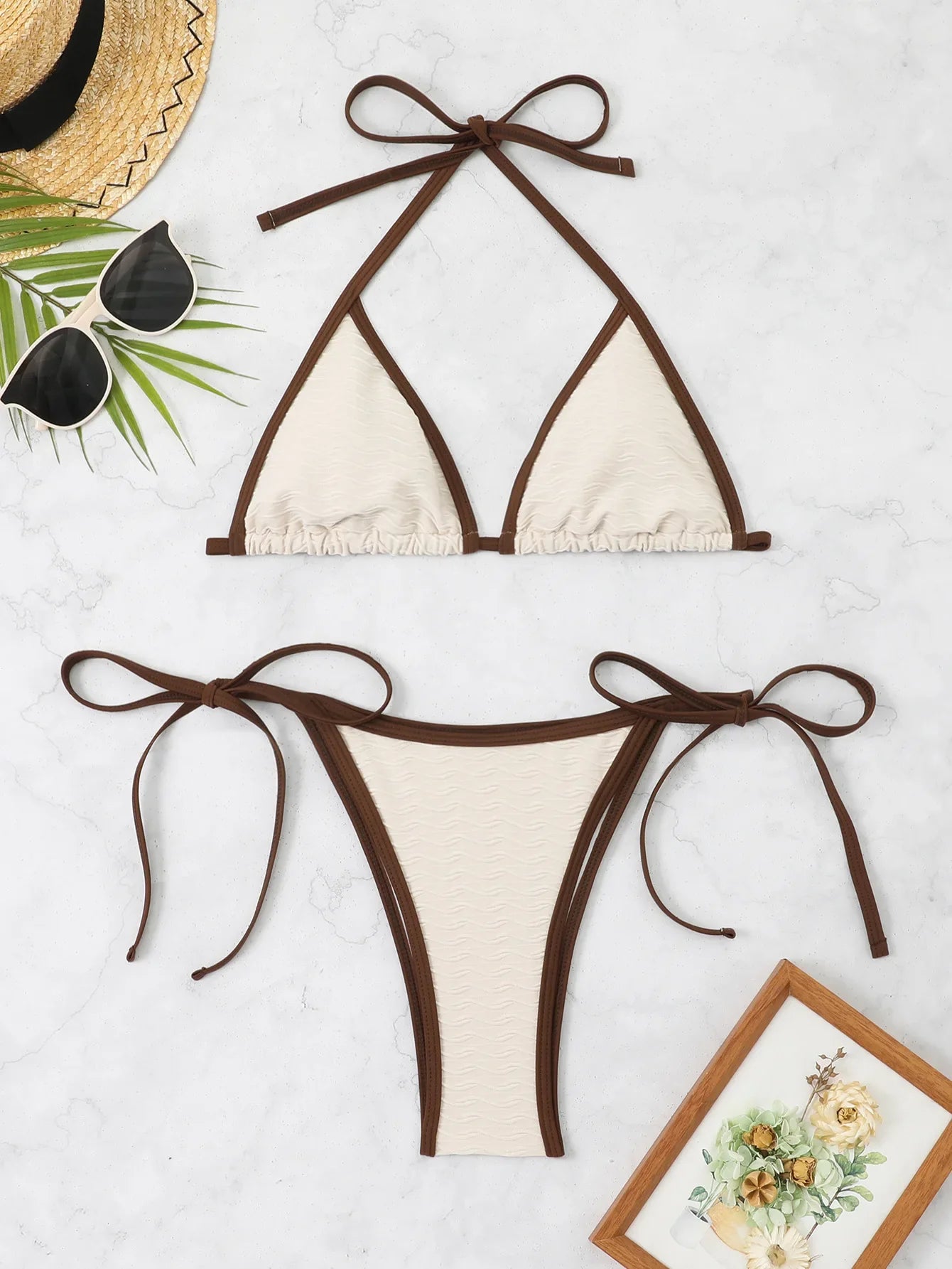 Sexy Black Contrast Bikini Set