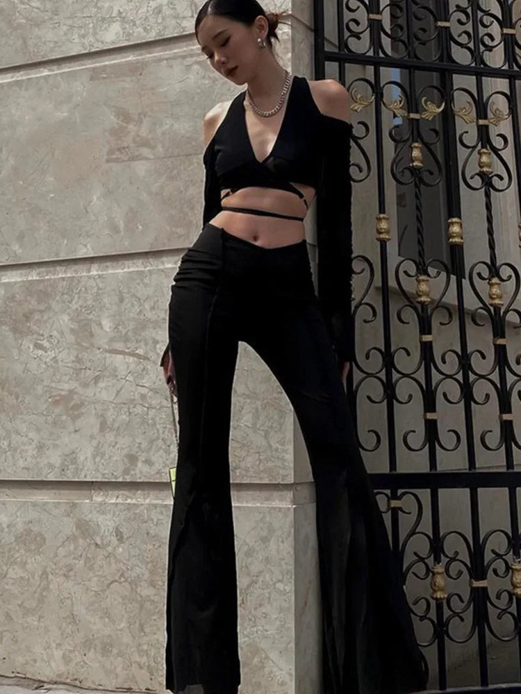 Sexy Black Crop Tops