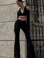 Sexy Black Crop Tops