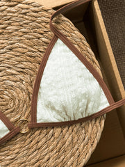 Sexy Beige Patchwork Micro Bikini Set