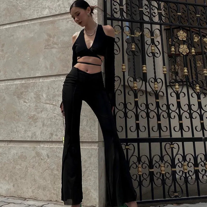 Sexy Black Crop Tops