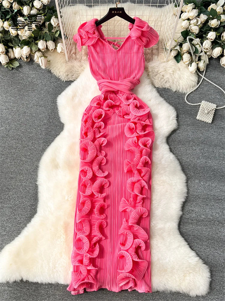Ruffles Sleeveless Maxi Dress