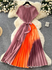 Gradient Pleated Dress