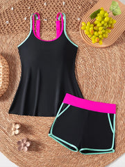 Vintage Black White Contrast Bikini Set
