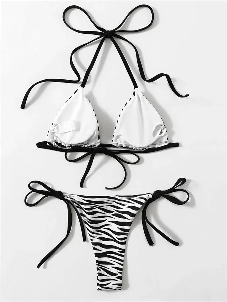 Sexy Zebra Striped Bikini