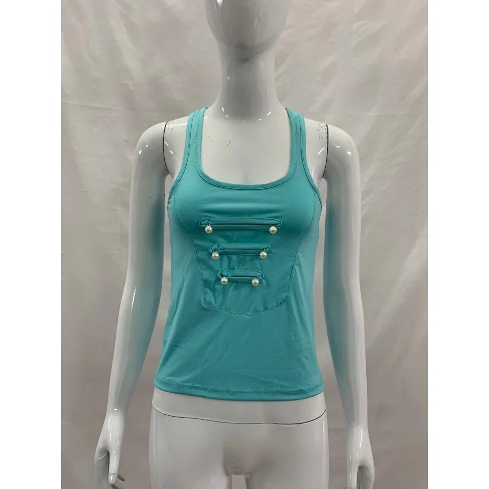 U Neck I-Shaped Back Tank Top