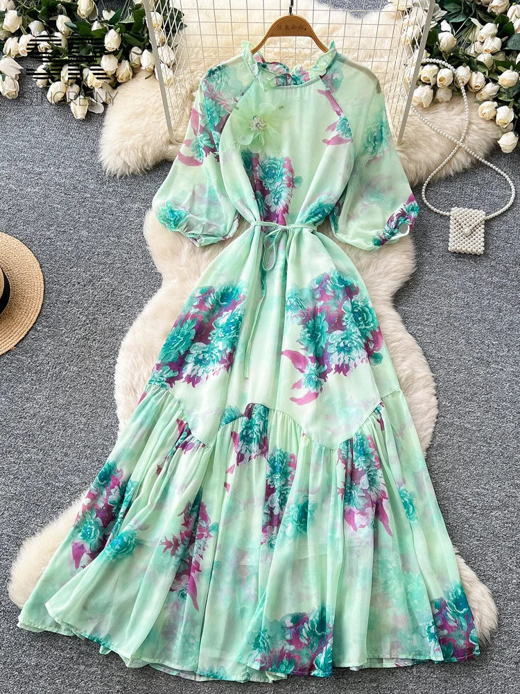 Floral Chiffon Maxi Dress