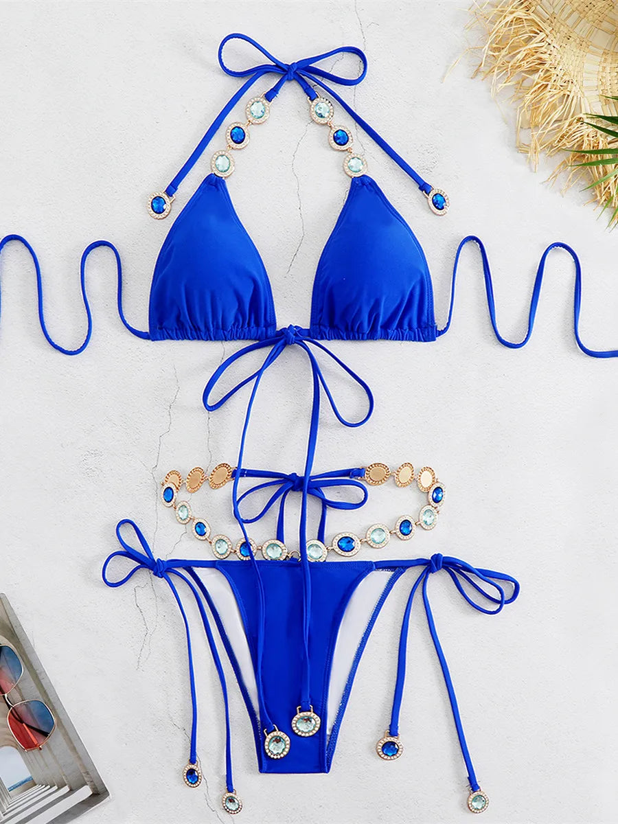 Sexy Rhinestone Bikini