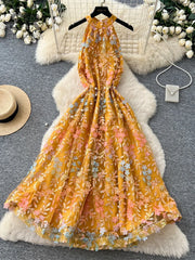 Floral Sequins Luxury Dress
