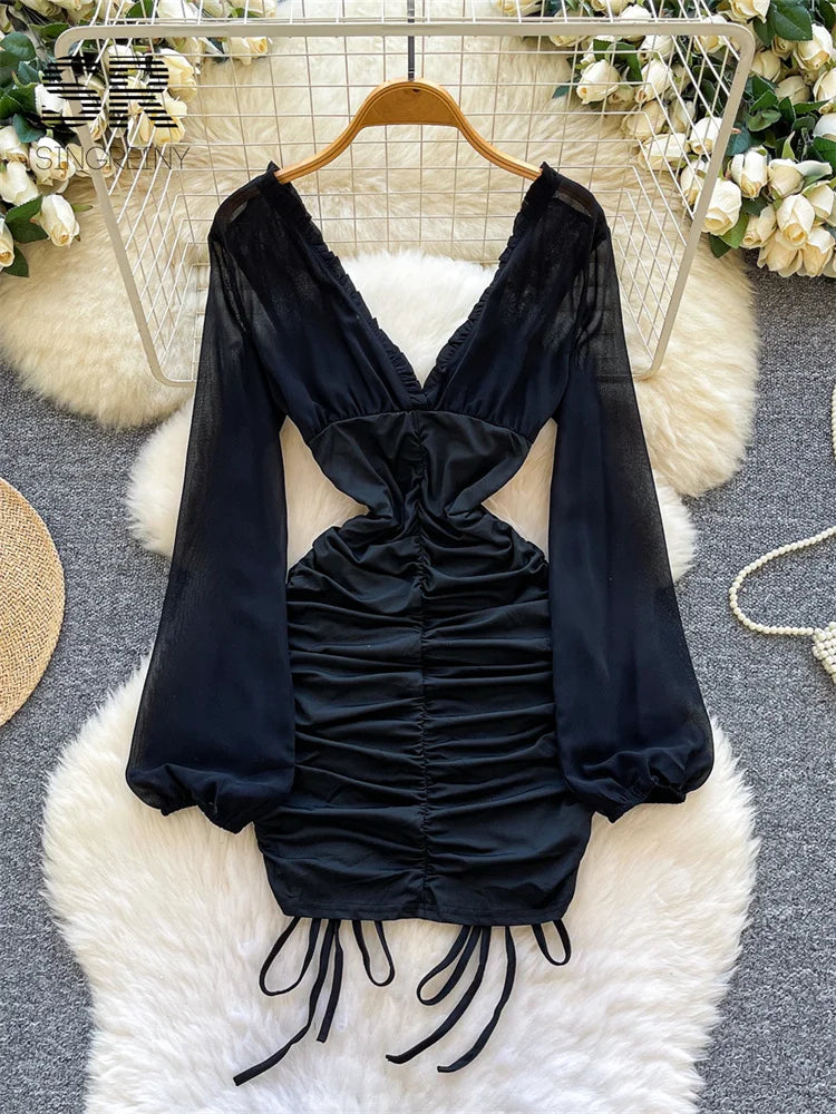 Ladies Black Bodycon Dress