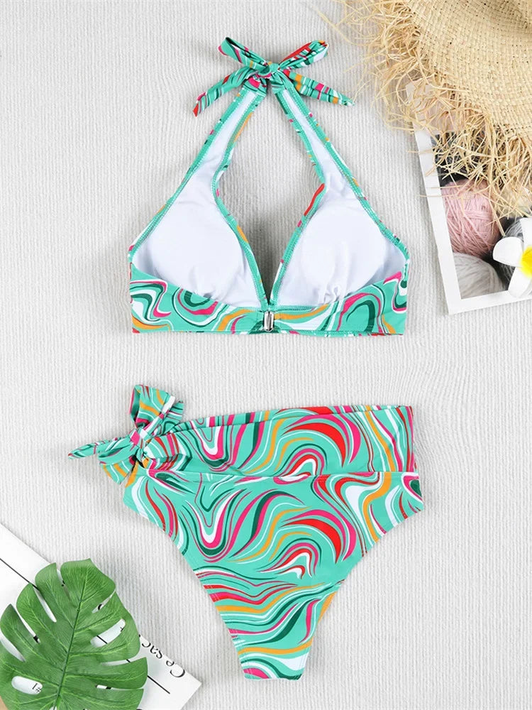 Vintage High Waist Bikini Set