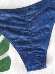 Shiny Blue Bikini Set