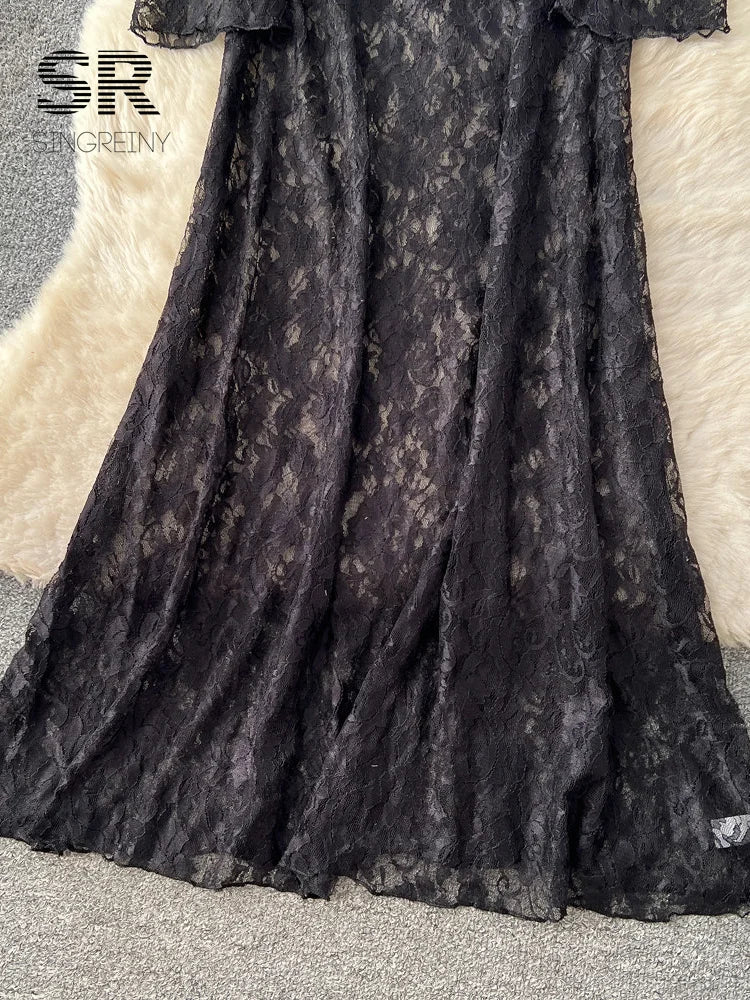Sheer Lace Feminine Dress