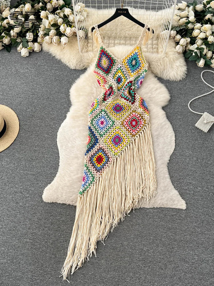 Tassel Knit Long Dress