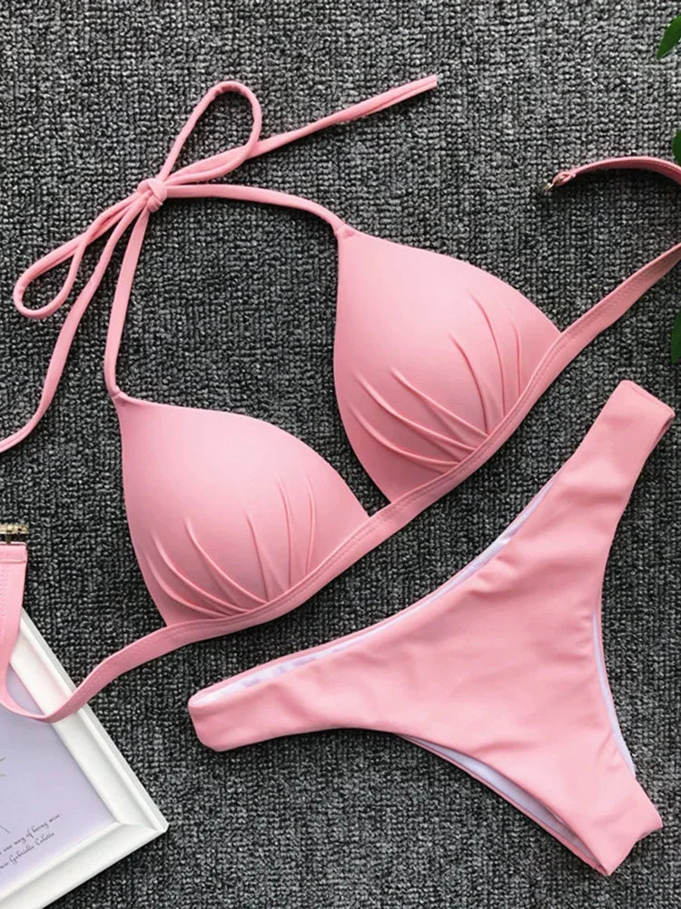 Halter Bra Cup Bikini