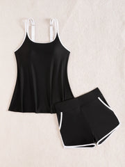 Vintage Black White Contrast Bikini Set