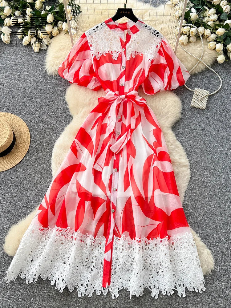 Holiday Print Dress