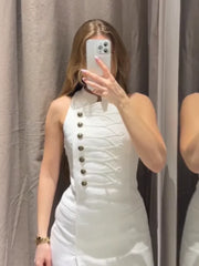 Lady Sleeveless Military Dress